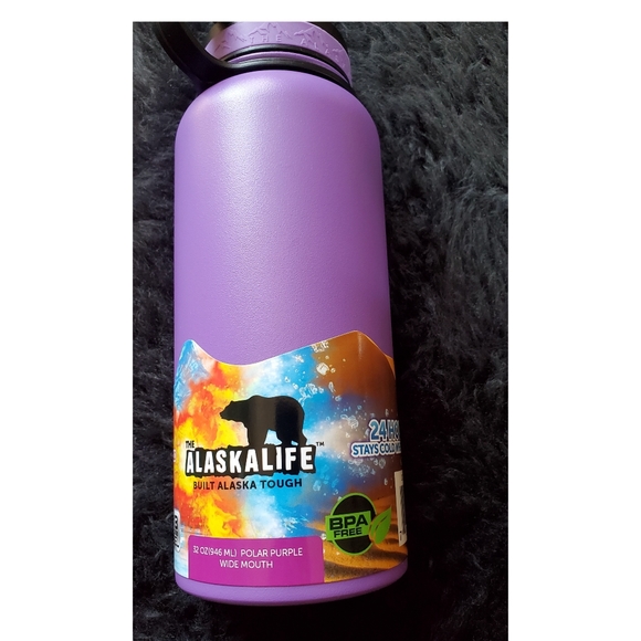 *NEW* The Alaska Life Brand "Live the Life" 32oz Hydroflask/Thermos Polar Purple - Picture 3 of 9